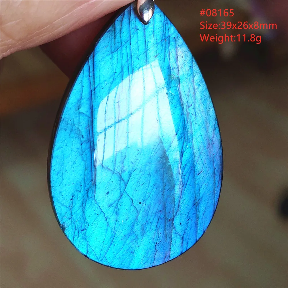 Natural Blue Labradorite Pendant Water Drop Colorful Gift Women Men Necklace Jewelry AAAAAA