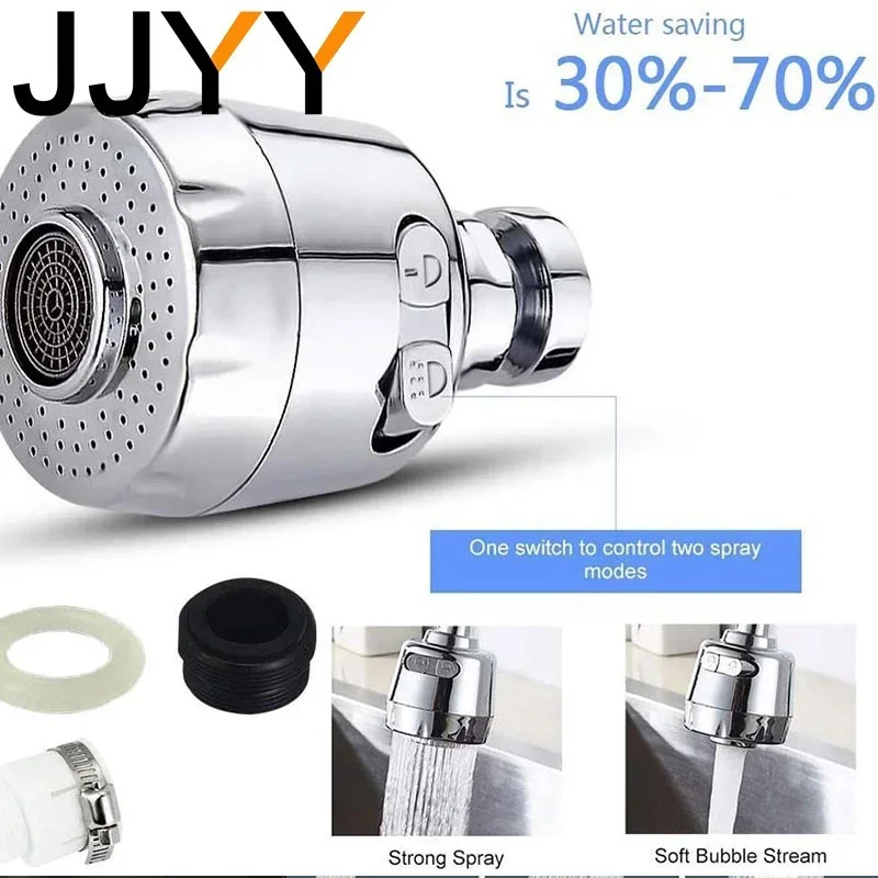 JJYY S/L Universal Faucet 360 Degree Rotating Tap Filter Tip Water Bubbler Faucet Anti-Splash Economizer Kitchen Supplies