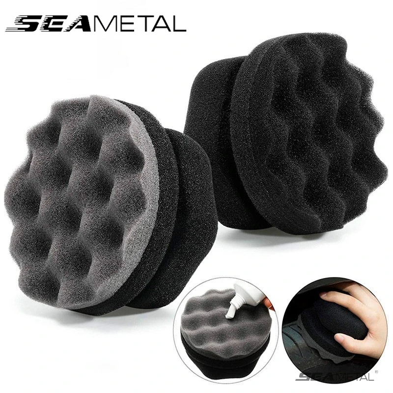 SEAMETAL Car Wax Polishing Sponge 3pcs Hexagonal Grip Applicator Hand Car Tire Wash Sponge High Density Foam Sponge Remove Dust