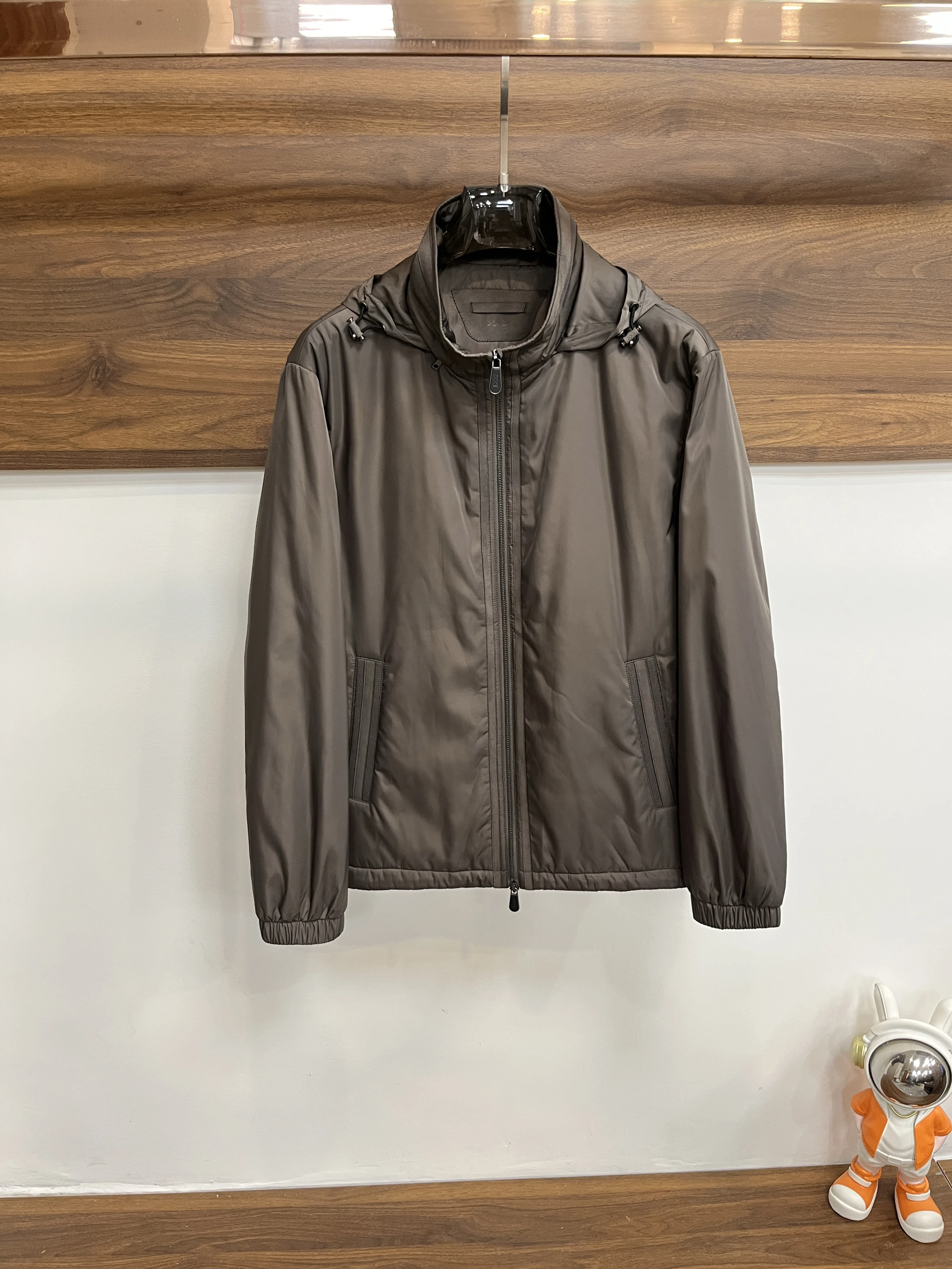 

Italian Sle ZZ Autumn Winter New Lightweight Luxury Faion Busin Casual Windproof Hooded Stand Collar Men's Jaet