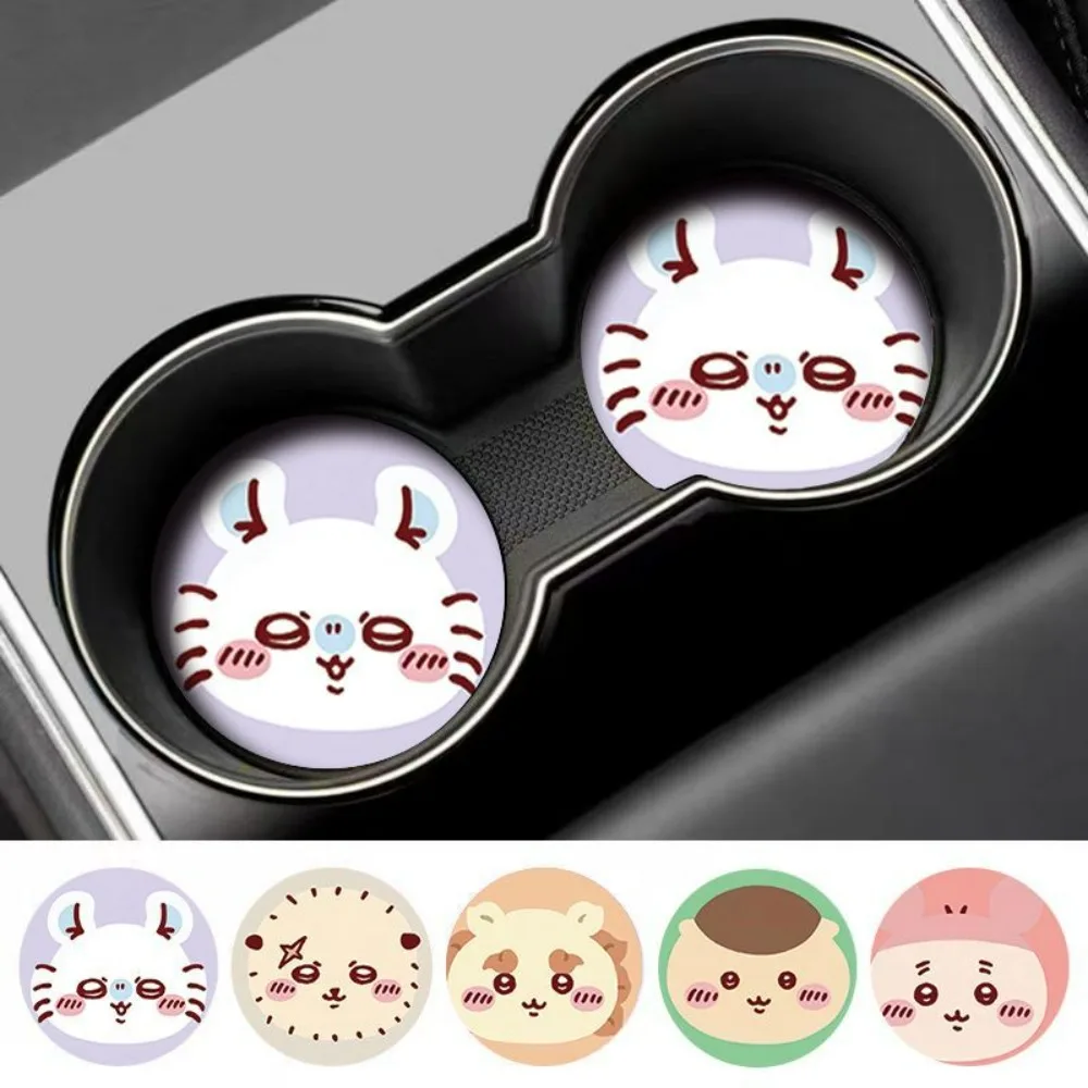2pcs Chiikawa Car Anti Slip Cup Mat Lovely Cartoon Vehicle Cup Pad Durable Auto Interior Decor Practical Car Accessory Gift Toys view 4