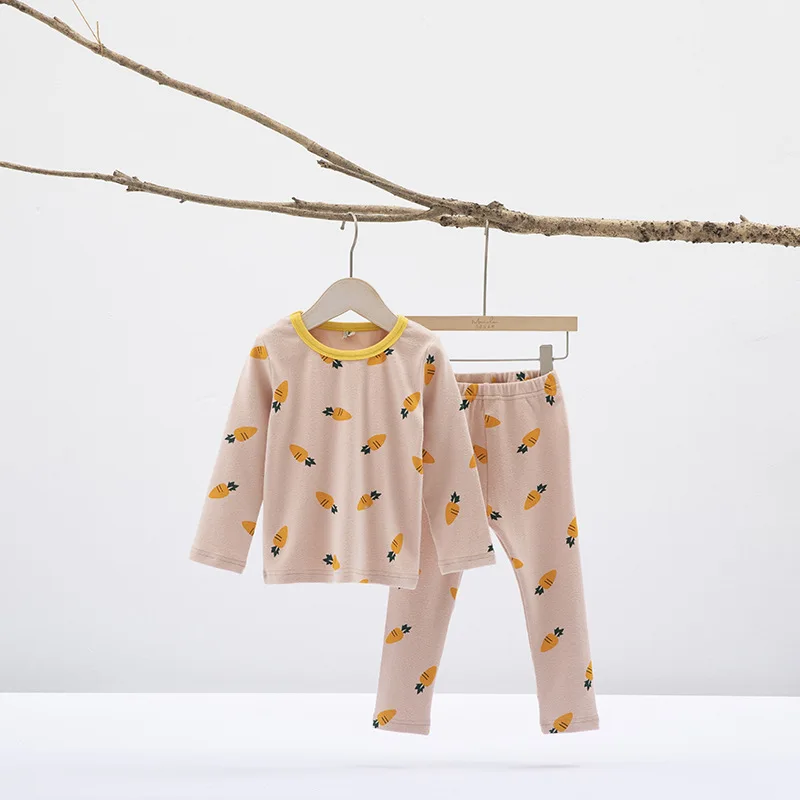 2024 Children's Autumn/Winter Cotton Matte Cartoon Pajama Two Piece Set image 4