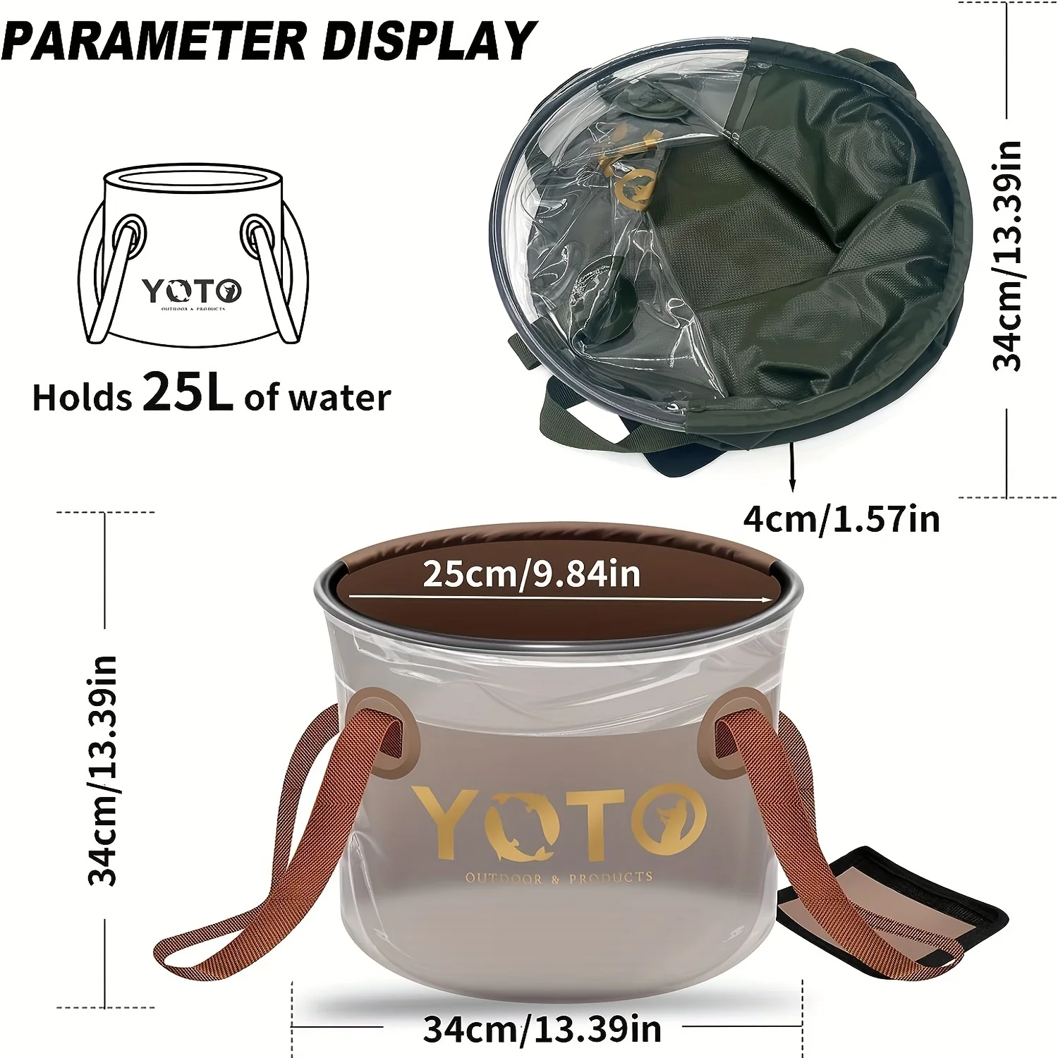 Cubo plegable YOTO para pesca – Multiusos con almacenaje de agua - imagen 2