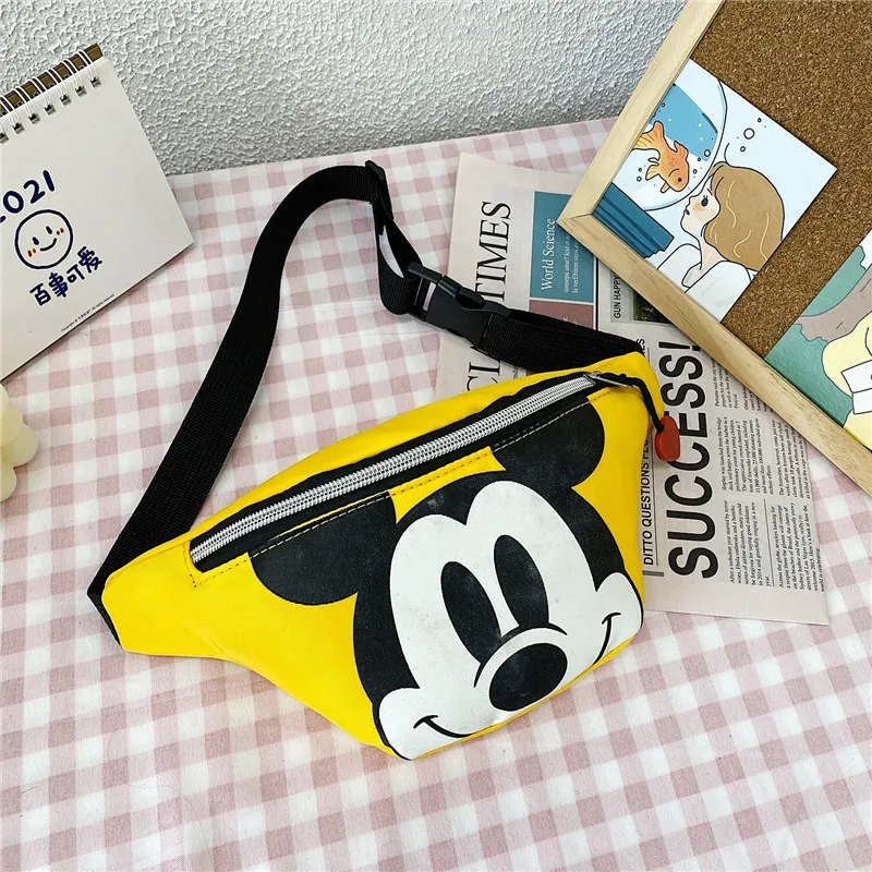 Disney Kids Waist Bag Boys Girls Fashion Casual Waist Bag Pooh Bear Outdoor Zipper Fanny Pack Sports Belt Pouch Crossbody Bag