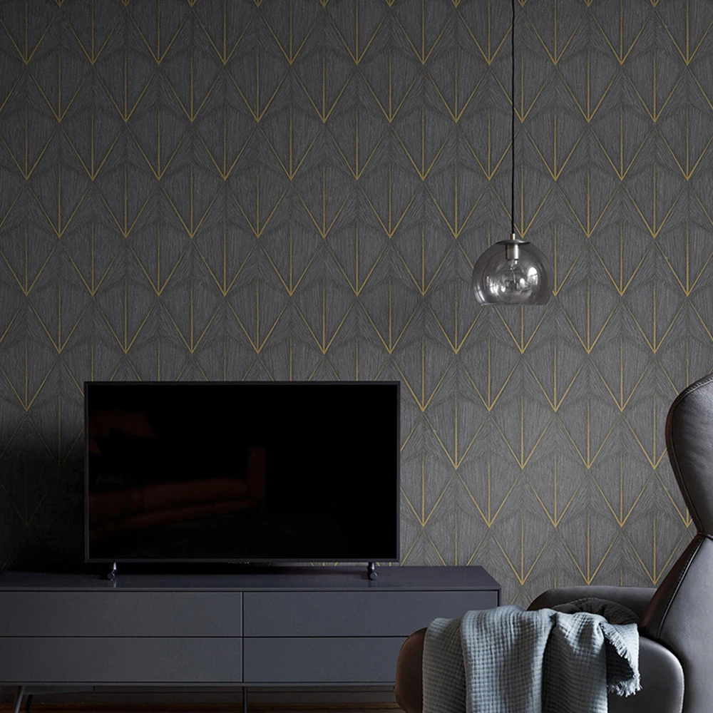 

Nordic Modern Gray Diamond Checkered Wallpaper Light Luxury Living Room Bedroom Tv Sofa Background Ceometric Wallpaper Rhombus