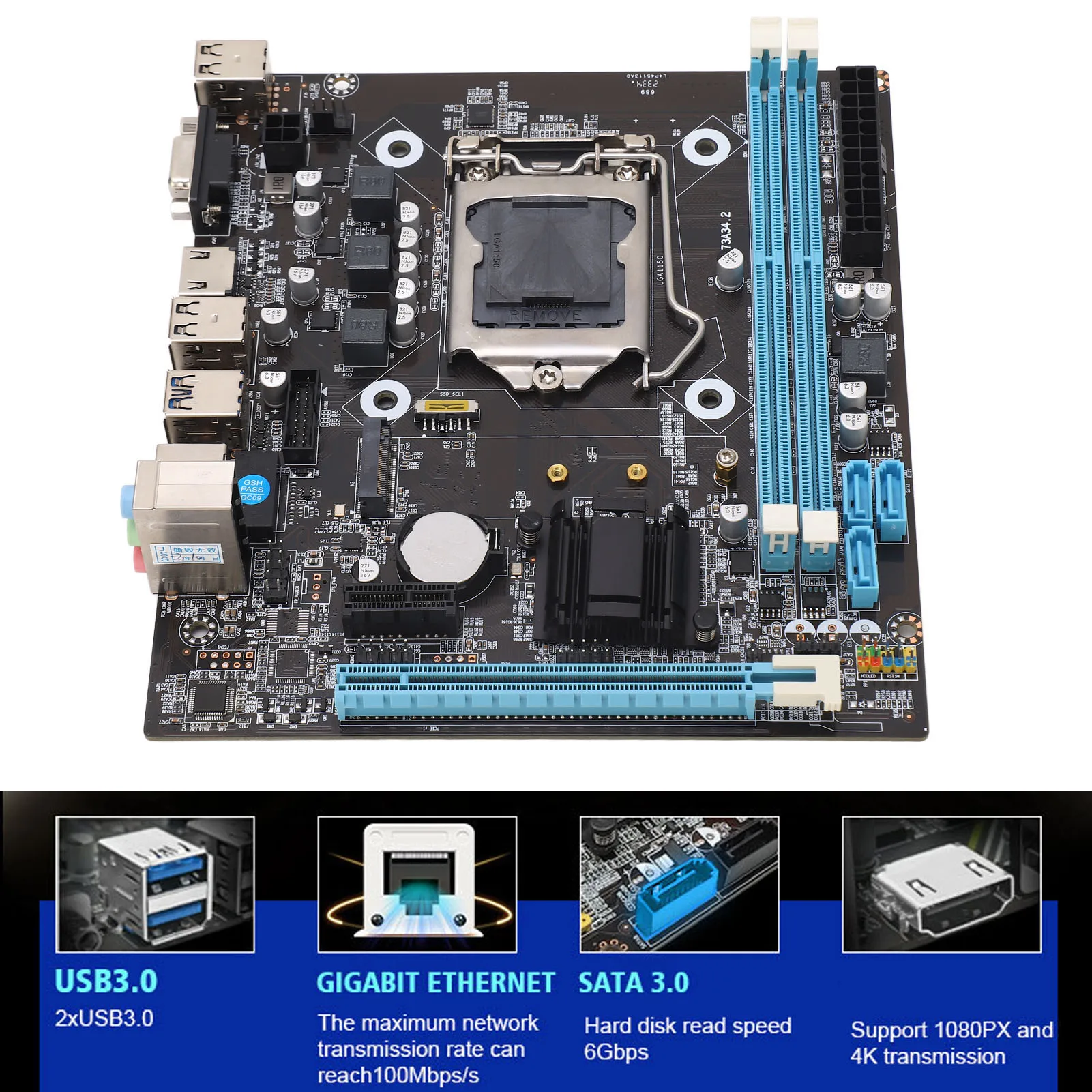 H81 เมนบอร์ดความเร็วสูงช่องสัญญาณคู่ DDR3 PCIe สล็อต LGA 1150 SATA 6 กิกะไบต์/วินาทีเมนบอร์ดคอมพิวเตอร์ M.2 NVMe NGFF สำหรับเดสก์ท็อปพีซี