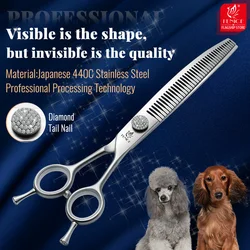 Fenice Professional 7.0/7.5/8 pollici JP440C Pet Dog Hair-dressing Grooming forbici Chunker con vite diamantata per toelettatori per animali domestici