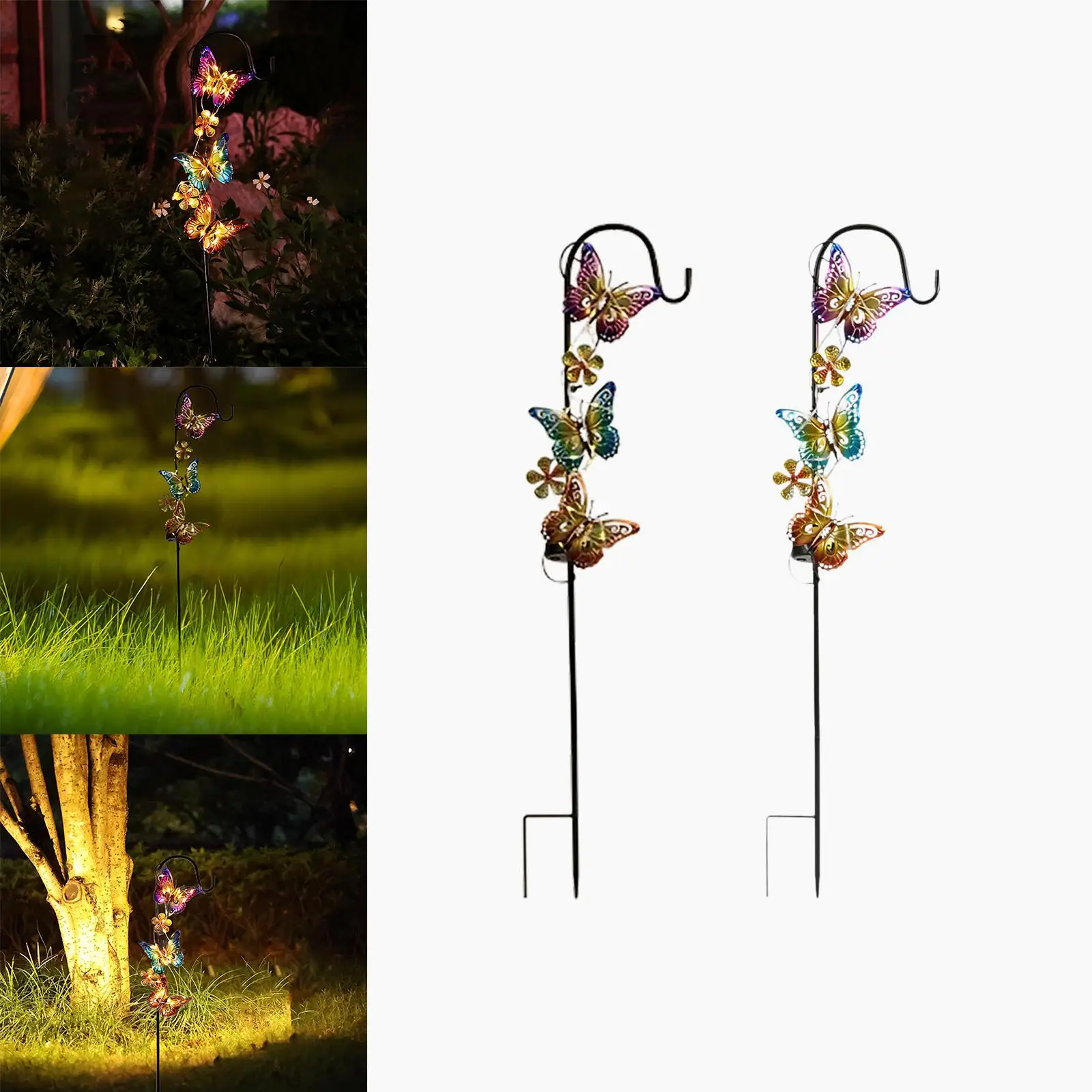 

Solar Garden Stake Lights Outdoor Decor Lighting Iron Sturdy Solar Butterfly Light for Path Courtyard Walkway Patio Decoration