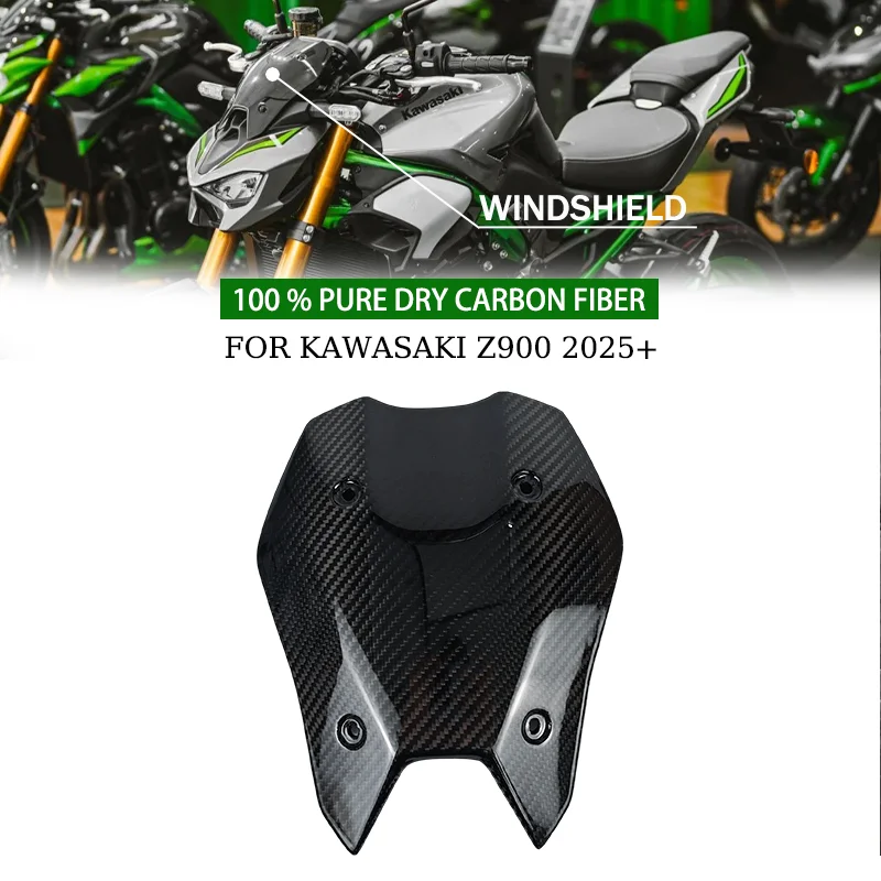 

For Kawasaki Z900 2025 Z 900 100% pure carbon fiber motorcycle accessory Front Windshield WindScreen Deflectors Fairing Kit