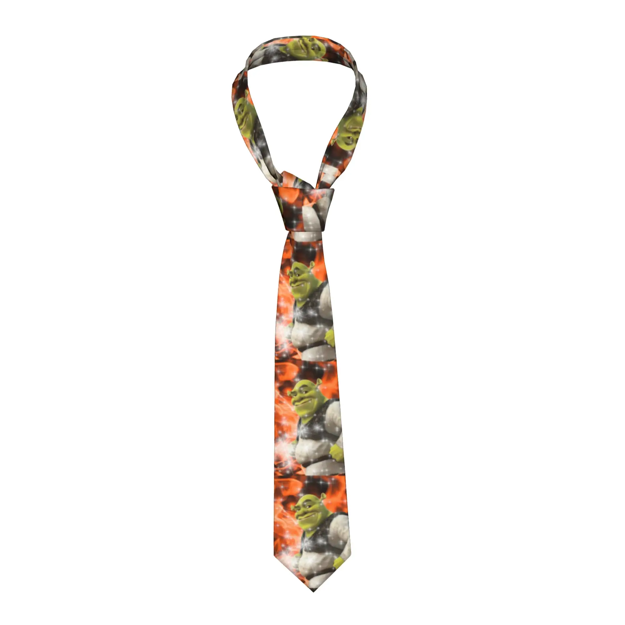 Corbatas Fiery S-shreks Fancam para cosplay, corbatas divertidas y lindas para hombres y mujeres, corbata con estampado gráfico, regalo.