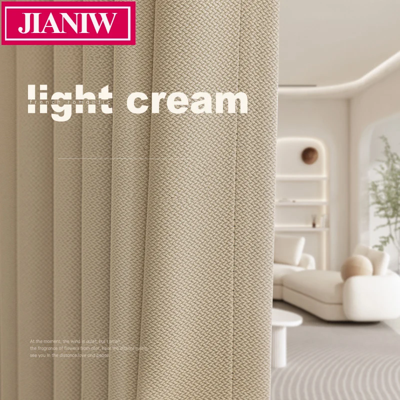 

JIANIW Faux Linen 80%-85% Shading Thick Thermal Insulated Blackout Curtains Blinds for Bedroom Living Room Drapes Custom Made