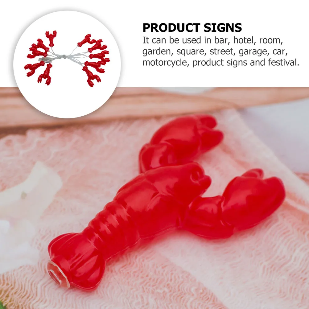 1 قطعة سلسلة جراد البحر ضوء عيد الميلاد ديكور LED مصباح أحمر طويل العمر مهرجان معلقة ضوء أجواء داخلي في الهواء الطلق #2