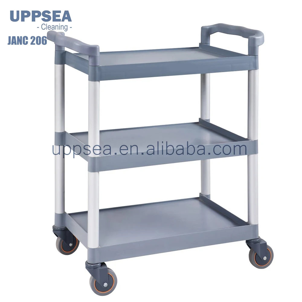 3-Tier Hotel Room Service Trolley Restaurant Food Service Truck Kitchen Rolling Truck Mobile Truck