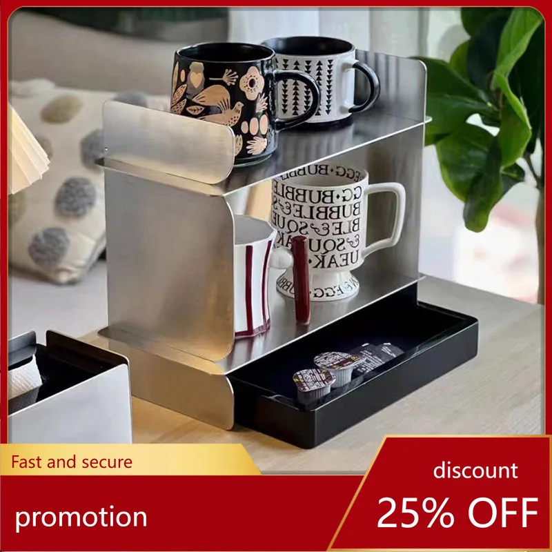 

LXC Coffee Cup Storage Display Rack Water Bar Stainless Steel Bathroom Bedroom Cosmetics Perfume Organizer