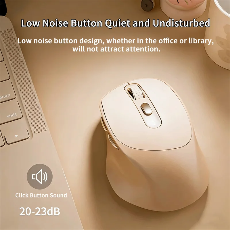Beautiful Wireless Dual-mode Mouse Rechargeable Power Reminder Low Noise Button Widely Compatible Compatible Windows IOS Mause