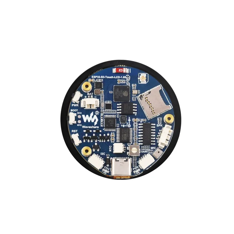 ESP32-S3 1.85inch Round Display Development Board, 360×360 pixels, 32-bit LX7 Dual-core Processor, Optional for Touch Function