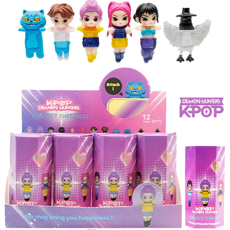 

Kpop Demon Hunters Коллекционные мини-фигурки слепая коробка Аниме Фигурка Дерпи Тигр Руми Мира Zoey Sussy Кукла Рождественский подарок для детей