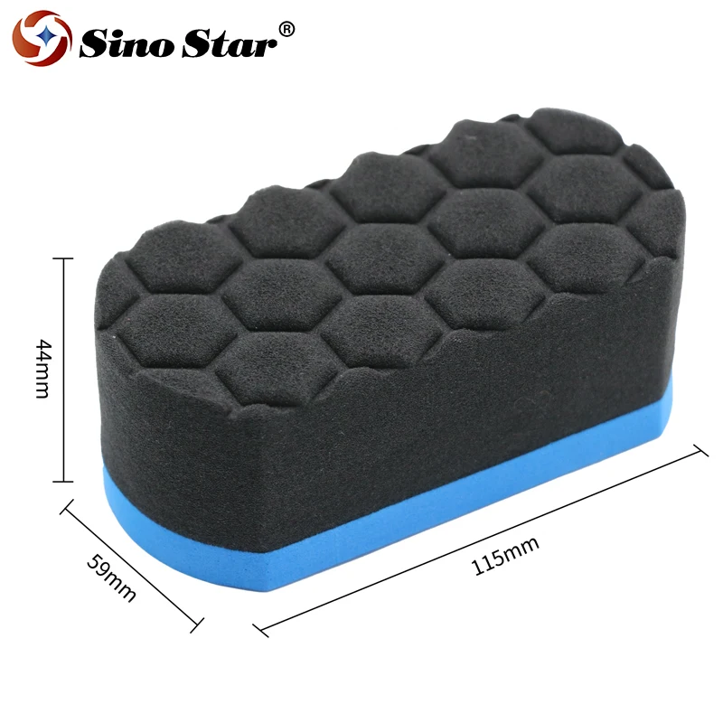 Car Detailing Blue Easier Grooves Waxing Foam Sponge Buff Hex-Logic Finishing Hand Applicator Pad Applies thin even coats