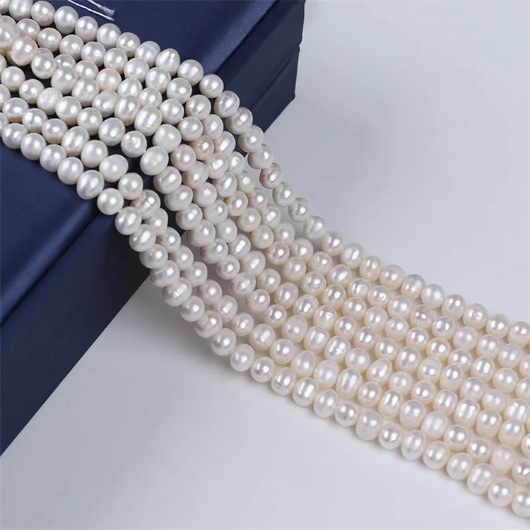 5-6-7mm AA Radiant White Round Fine Natural Freshwater Pearl Isolated Bead Jewelry Make DIY Necklace Bracelet Accessories Women