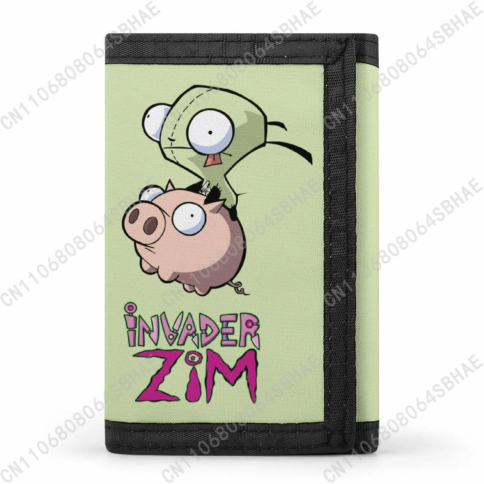 

Zim Invader Trendy Tri Fold Wallet Teenage Girls Boys Slim 3 Fold Card Personalized Pattern Purse for School Daily Use