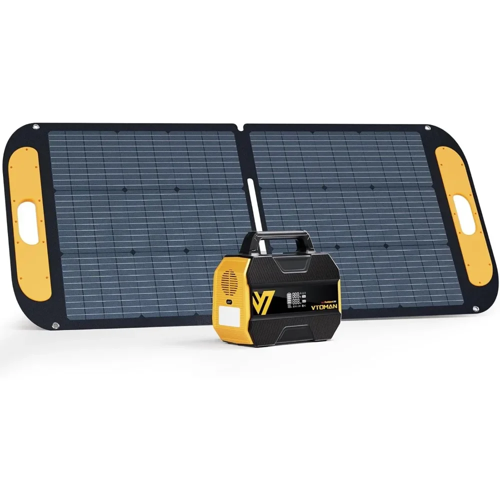 

300 Solar Generator with Panels Included, 230Wh LiFePO4 Portable Power Station with Up to 600W AC Outlet, 12V/24V DC