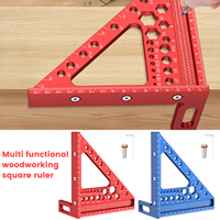 Multi Angle Measuring Ruler Aluminum Alloy Metric Woodworking Square 3D Miter Triangle Ruler Precise Drawing for Drawing Line