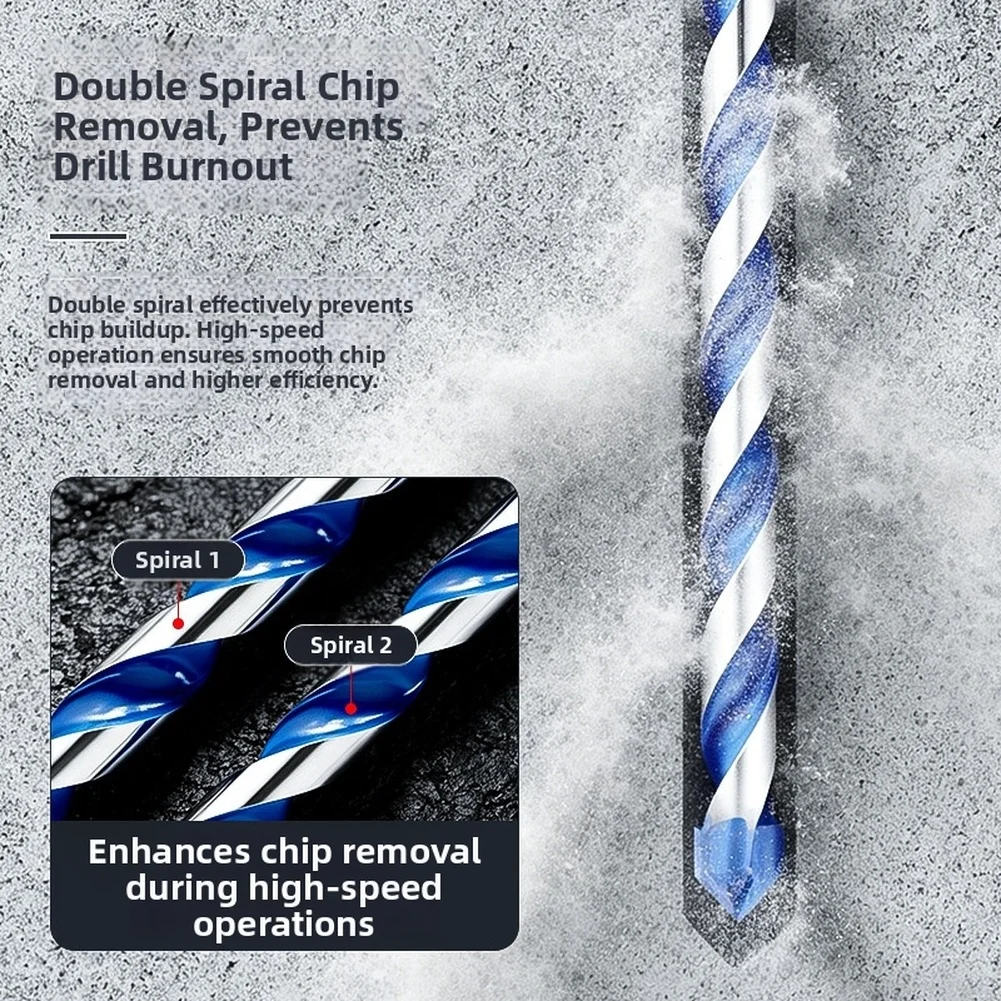 215/310mm Hex Shank Carbide Masonry Drill Bit 4 Flutes 6-12mm For Construction Renovation On Brick Concrete And Ceramic Tiles