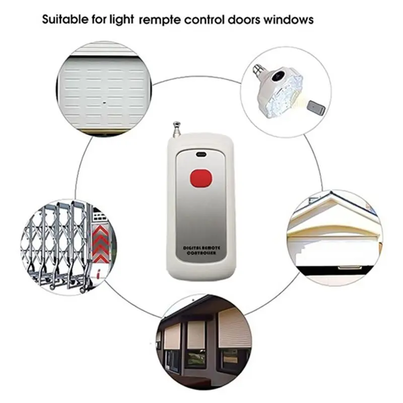 Single Button 433Mhz Wireless Remote Control Learning Code EV1527 Module With Antenna 1000M Long Range Opener