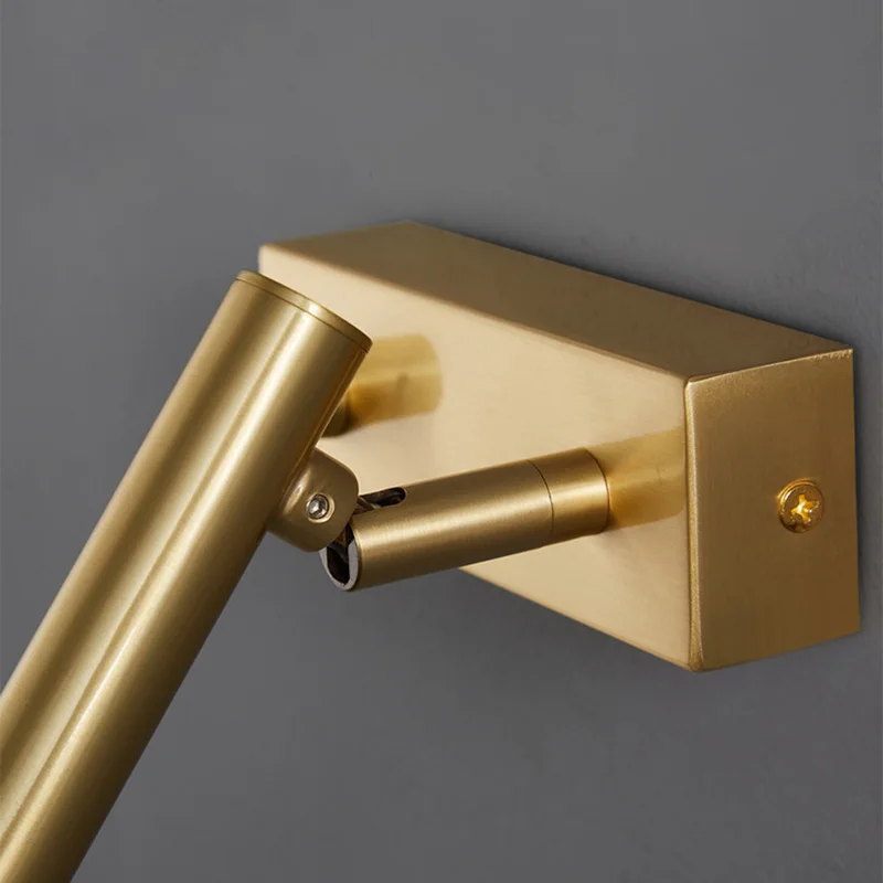 Lampade da parete in rame con interruttore, applique da lettura girevole per soggiorno camera da letto, luce naturale 4000K, corridoio oro/nero/ottone