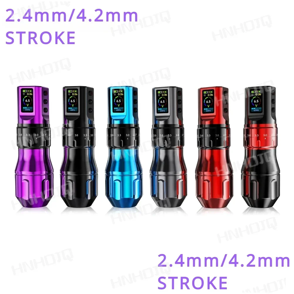 2.4mm/4.2mm stroke Wireless Tattoo Pen Professional  Tattoo Equipment Adjustable Stroke Big Color Screen Powerful Motor Tattoo