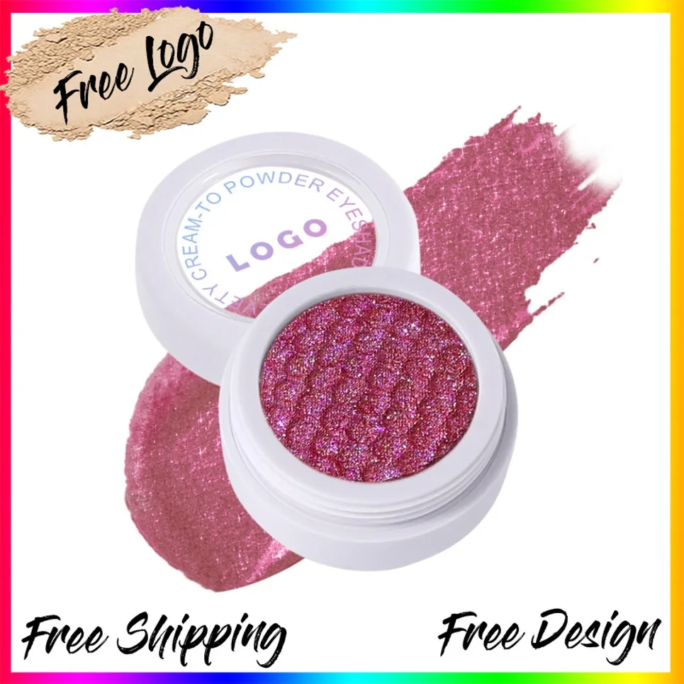 Private Label Vegan Makeup Wholesale Single Color Eyeshadow With Shimmer And Shifting Chrome Glitter Custom Logo
