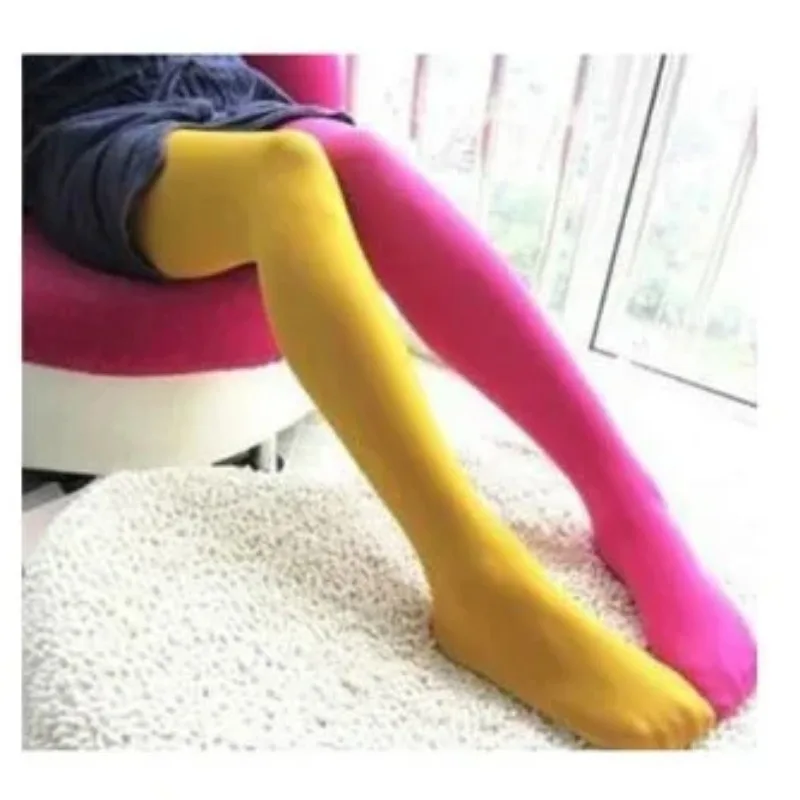 Lady Two Color Patchwork Pantyhose Tights Stretchy Elastic Stockings Skinny Legs Collant Sexy Socks Women Hot Sale Hosiery