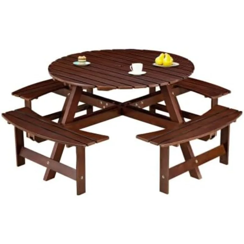Round Wooden Picnic… - image