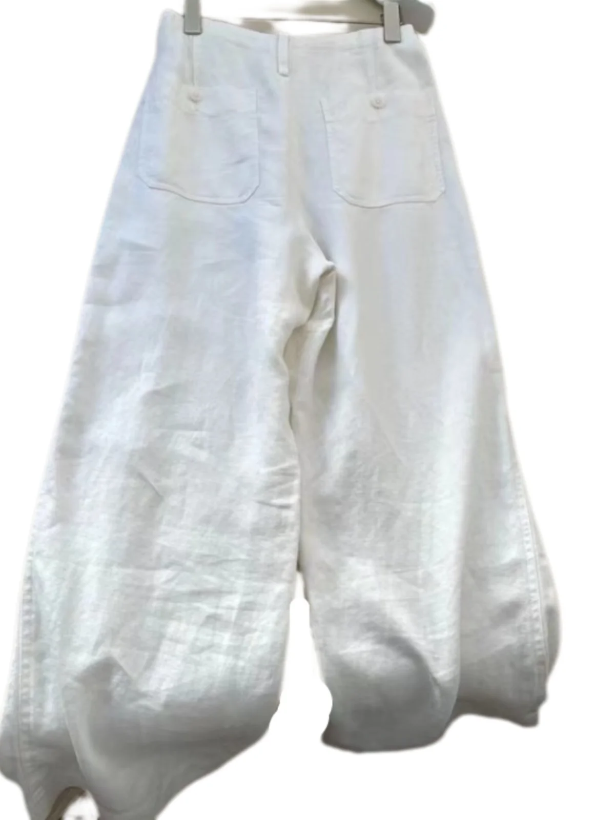 Pantaloni di lino in cotone a gamba larga a vita alta Donna Estate 2025 Pantaloni lunghi dritti casual bianchi drappeggiati dimagranti vestibilità ampia