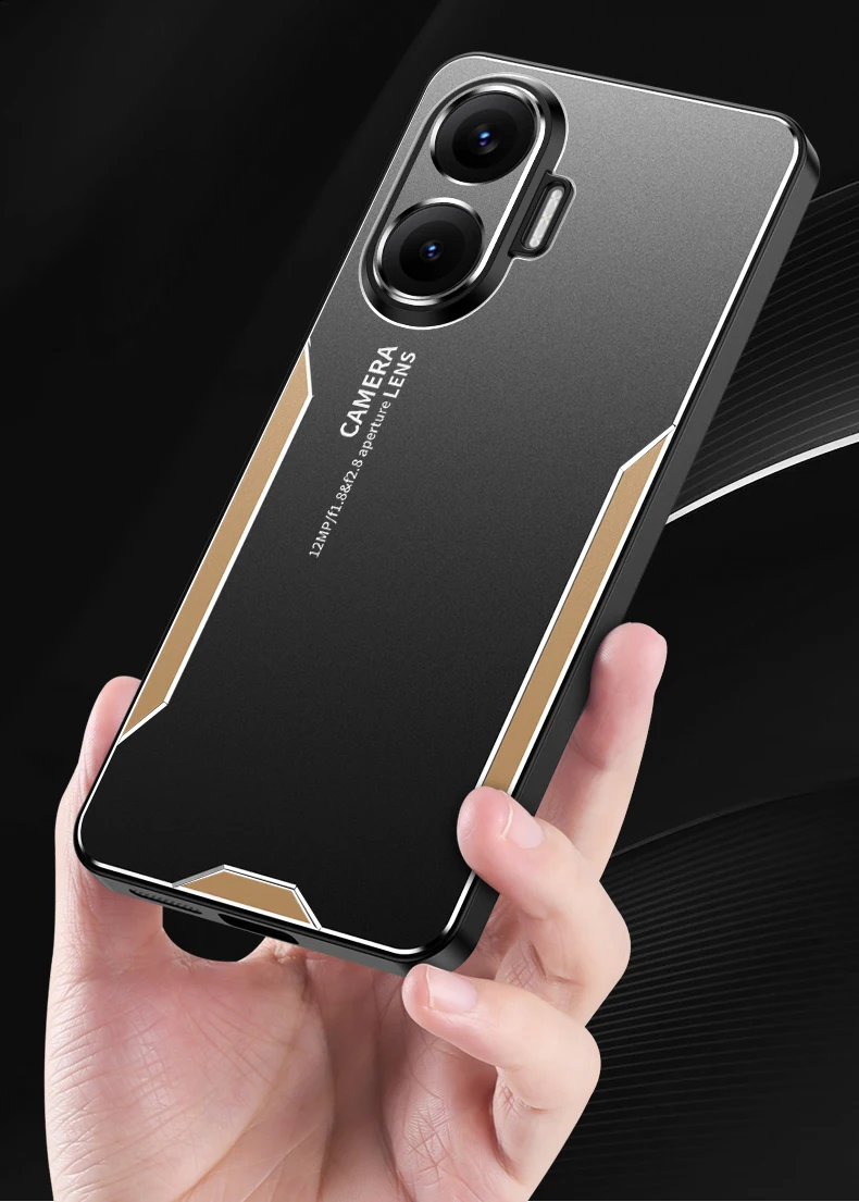 Für Poco F7 Fall Metall Aluminium Schutz Objektiv Frost Verhindern Fingerabdrücke Metall + TPU Abdeckung Für Poco F7 – Detail 6