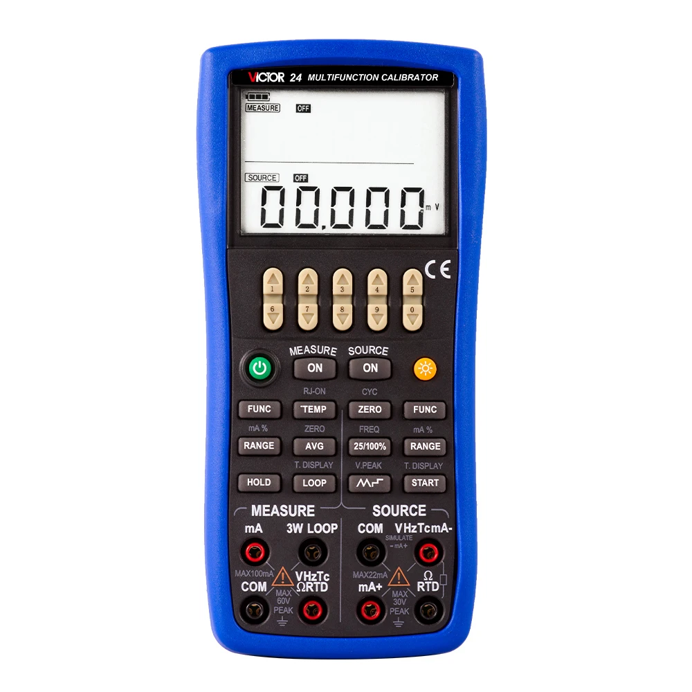 

VICTOR 24 Handheld Multifunction Process Calibrator 0.02% Accuracy Measurement source temperature monitoring function calibrator