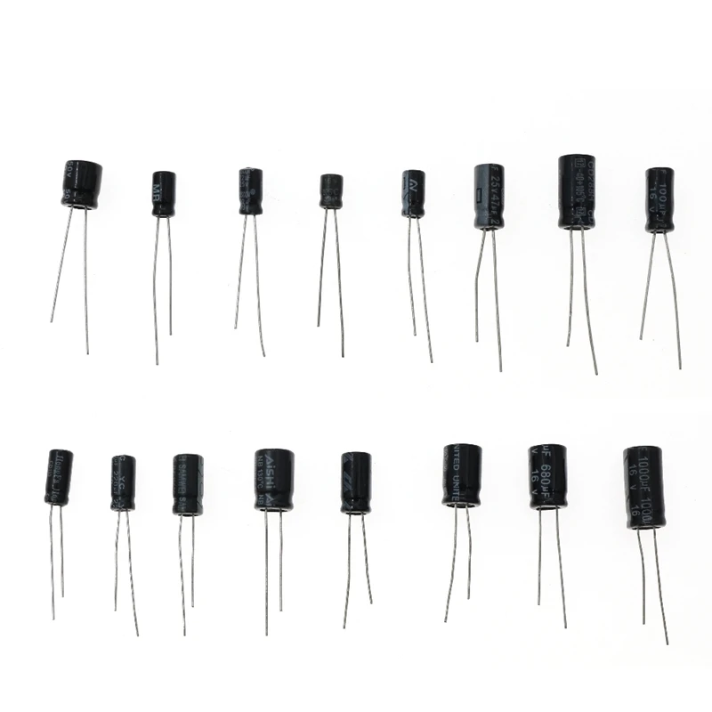 630PCS 24 Kinds Electrolytic Capacitors 0.1UF-1000UF Capacitor Kits