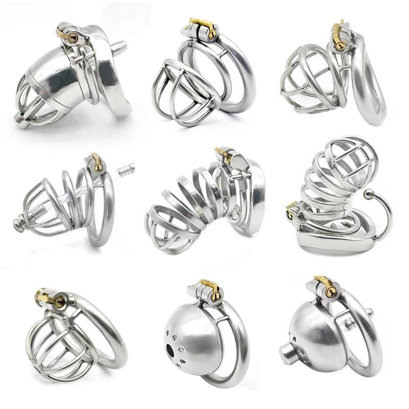 Chastity Cage Men Metal Sissy Lockable Chastity Belt Male Bondage Bdsm Cock Cage Penis Rings Adults Couple Sex Toys For Man