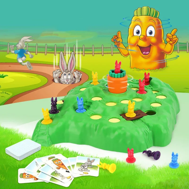Lapin piège jeu jouet lapin Cross Country course filature navet goutte jeu de société jouet éducation précoce enfants jeu de société jouets