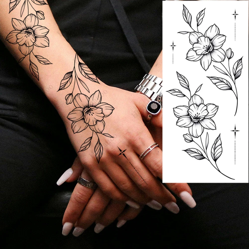 

1 Sheet Waterproof Temporary Tattoo for Women Butterfly Leaf Fake Tattoo Body Art Tattoo Wasserfest