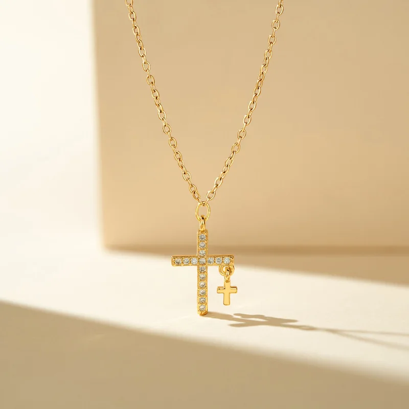 القلائد الصليب الشارع الشهير الجرونج Y2K المعلقات المسيحية المختنق موضة قلادة من الفولاذ المقاوم للصدأ للنساء الرجال المجوهرات