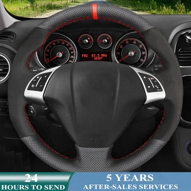 Car Steering Wheel Cover Suede Braid Car Accessories For Fiat Punto Bravo Linea 2007-2019 Qubo Doblo 2008-2015 Grande Punto