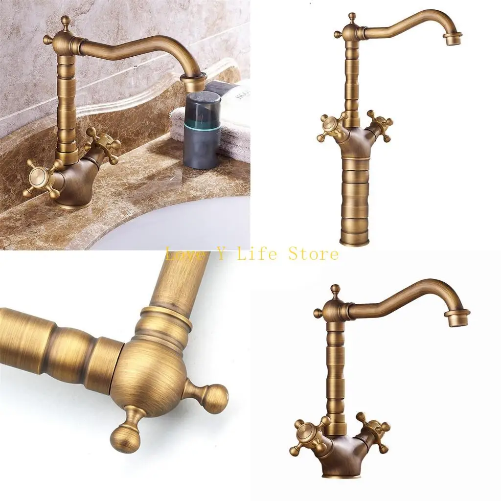 L74C صنابير خلاط نهائية 360 دوران صنبور حوض الحمام العتيق صنبور المياه المثبت على سطح السفينة #1