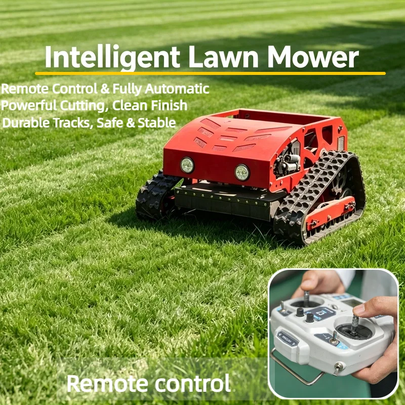 

Intelligent Remote Control Crawler Lawn Mower Automatic RC Grass Cutting Machine Easy Operate All Terrain Robotic Lawn Mower