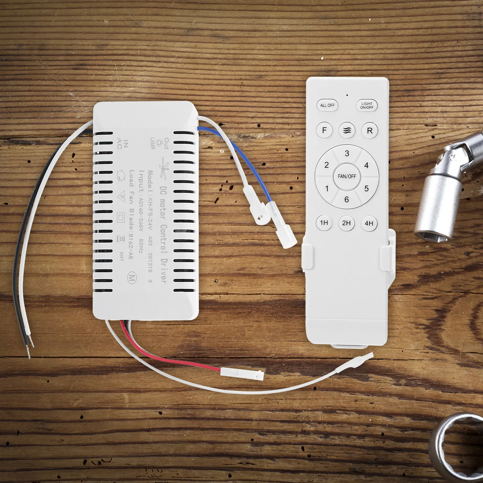 1Set Universal Wireless Ceiling Fan Remote Control Kit for Dc Motor Fans 6 Speed Levels Light Control Easy Install Stable