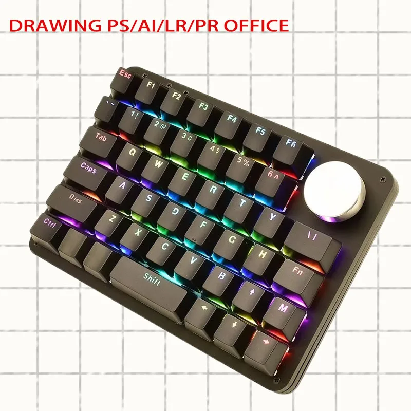 

MK45 Single-hand Keyboard Macro Programming Knob for Drawing PS/Ai/LR/PR Office Independent Chip Custom Keyboard Mechanical Gift