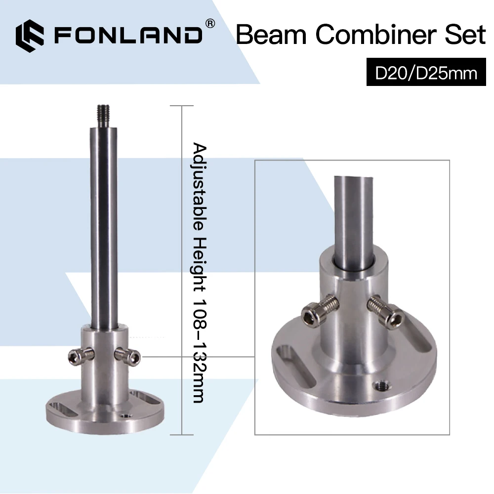 FONLAND ZnSe-juego de combinación de rayo láser D20/25mm, lente de haz ZnSe + montaje combinador, puntero rojo para máquina cortadora de grabado láser CO2