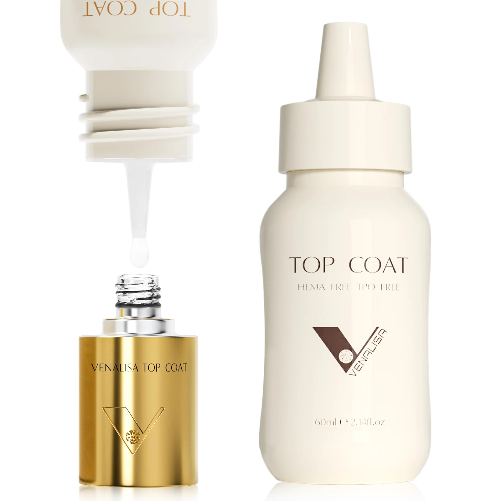 10ml/60ml Venalisa HEMA/TPO FREE Super Quality Refillment Gel Soak Off UV/LED Base Coat  Long Wear Nowipe Top Coat Gel Polish image 2