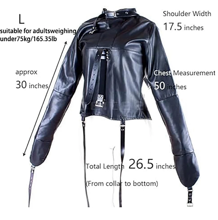 Female Sofe Leather Adjustable Binder Bondage Straitjacket Binding Slave Lockable Coat For Women Erotic Cosplay Adult Sex Toy - Image 4