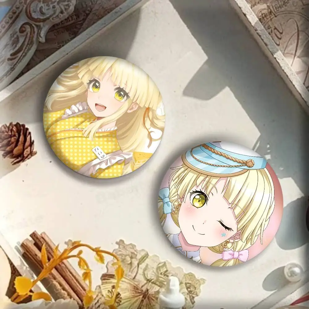 أنيمي لطيف فتاة B-BanG حلم Kokoro Tsurumaki شارات شارة ليزر مستديرة الكرتون بروش الملابس ظهره اكسسوارات التلبيب